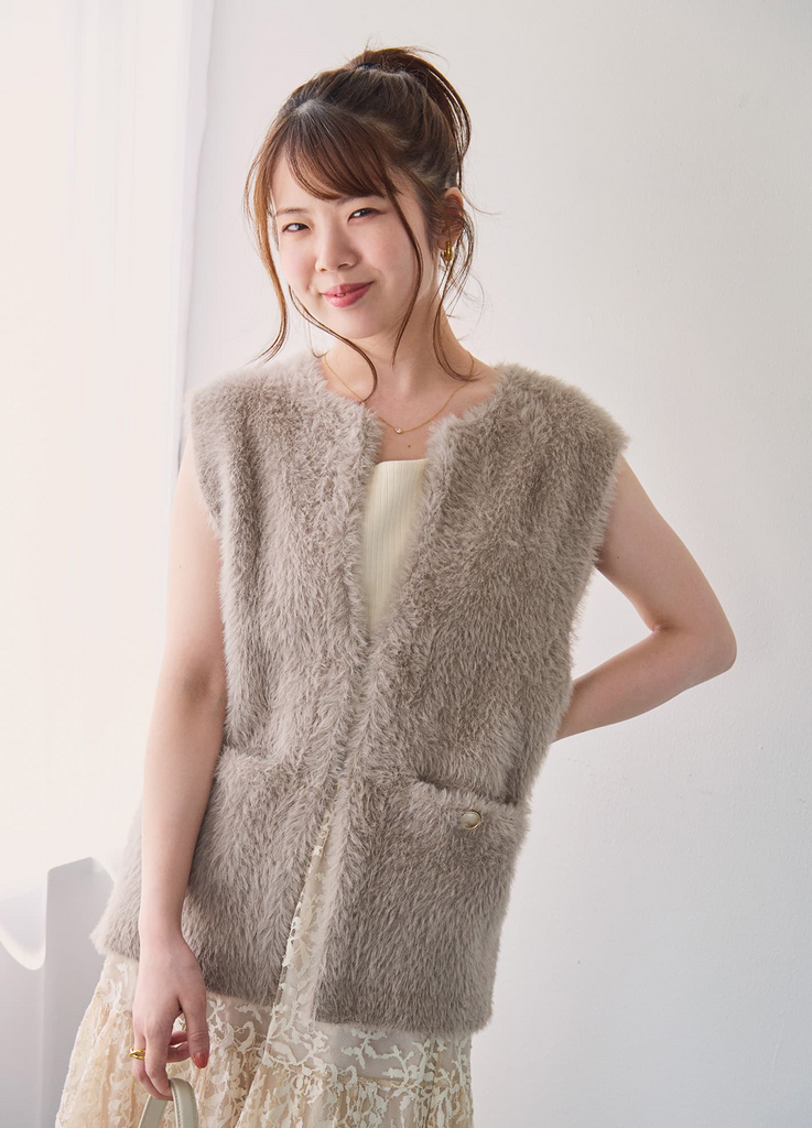 週末値下　COHINA ダブルフェイスフェザージレ ライトベージュ 25autumn_about_cohina – COHINA STORE