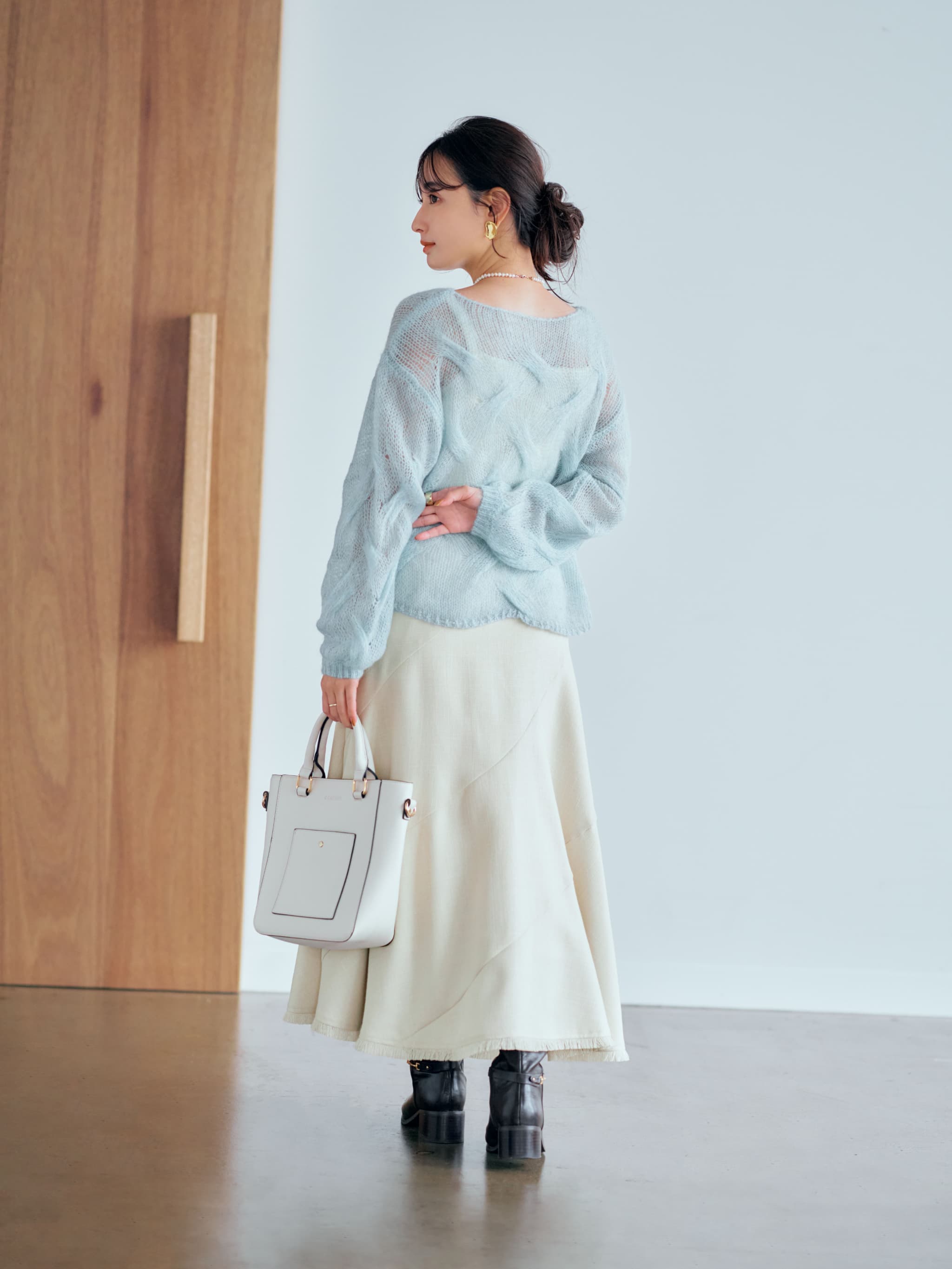 ニット＊COHINA ブークレレイヤードデザインニット | 小柄・低身長女性向け