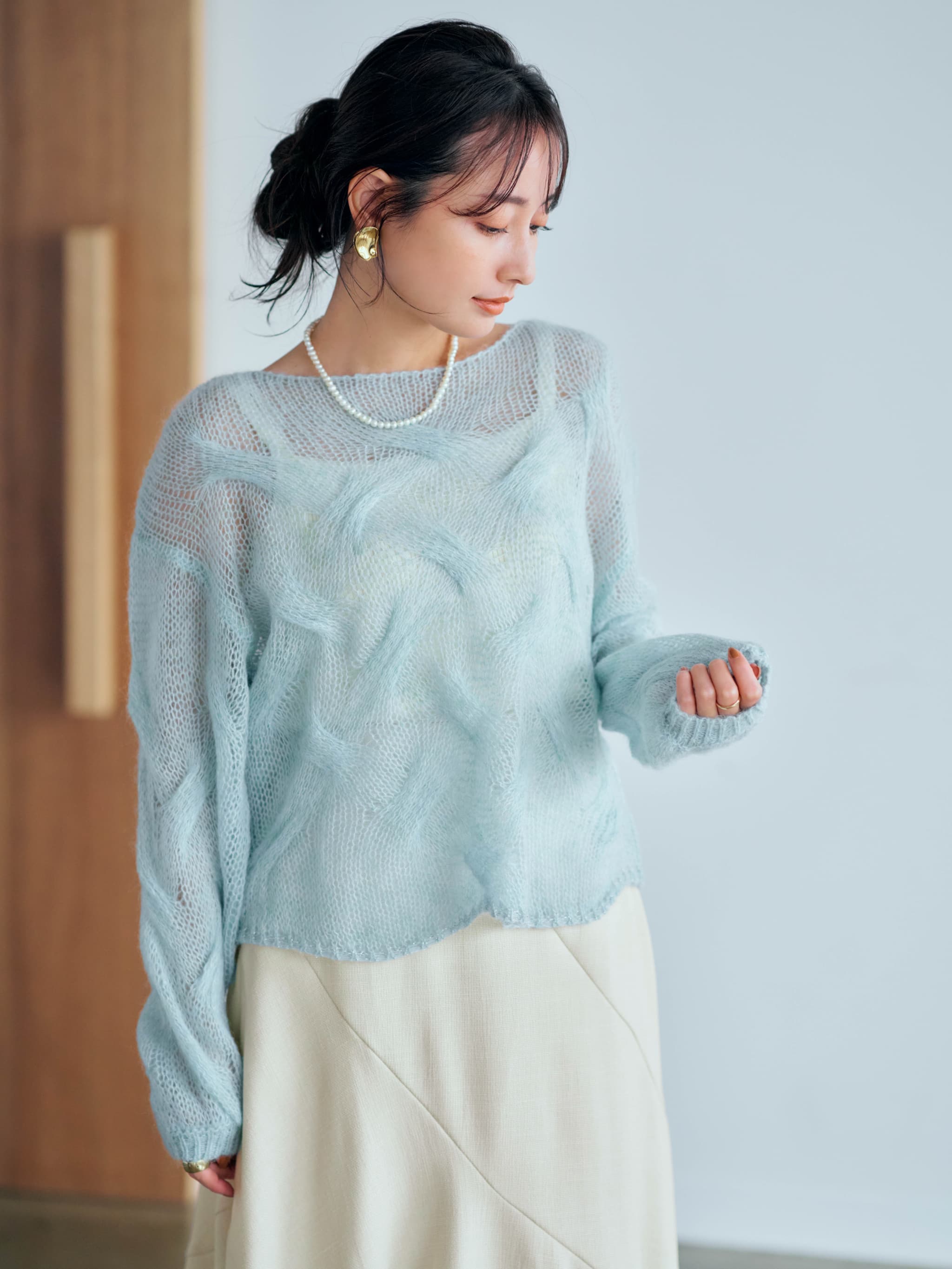 ニット＊COHINA ソフトケーブルニット | 小柄・低身長女性向けファッション通販