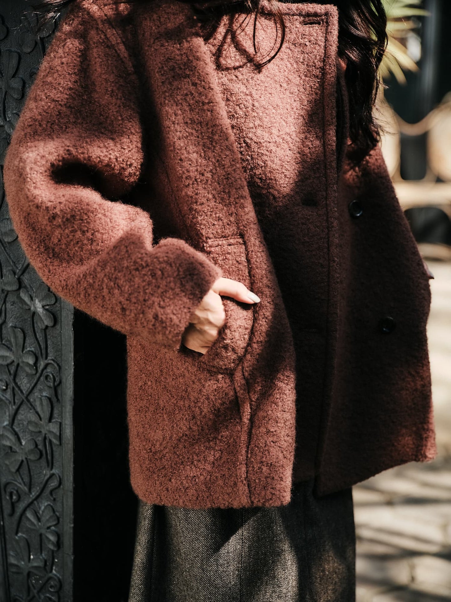 ウールループダブルコート　[通常]