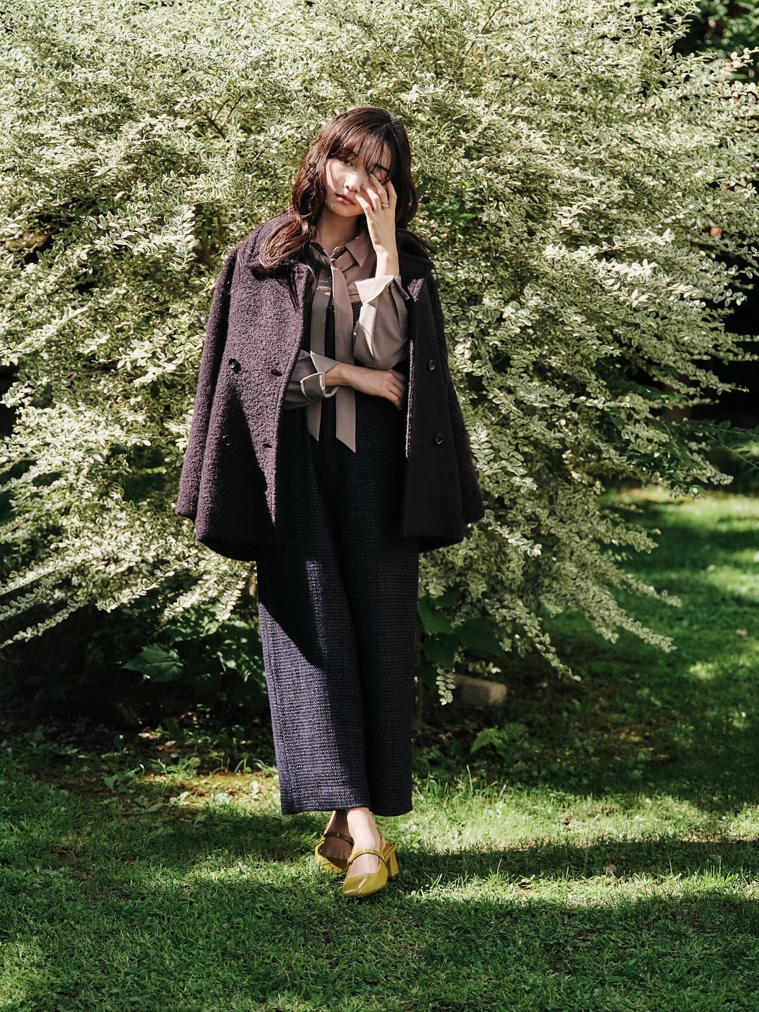 バイカラータイ付きシャツ | 小柄・低身長女性向けファッション通販