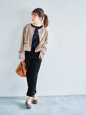 ノーカラーツイードジャケット | 小柄・低身長女性向けファッション ...