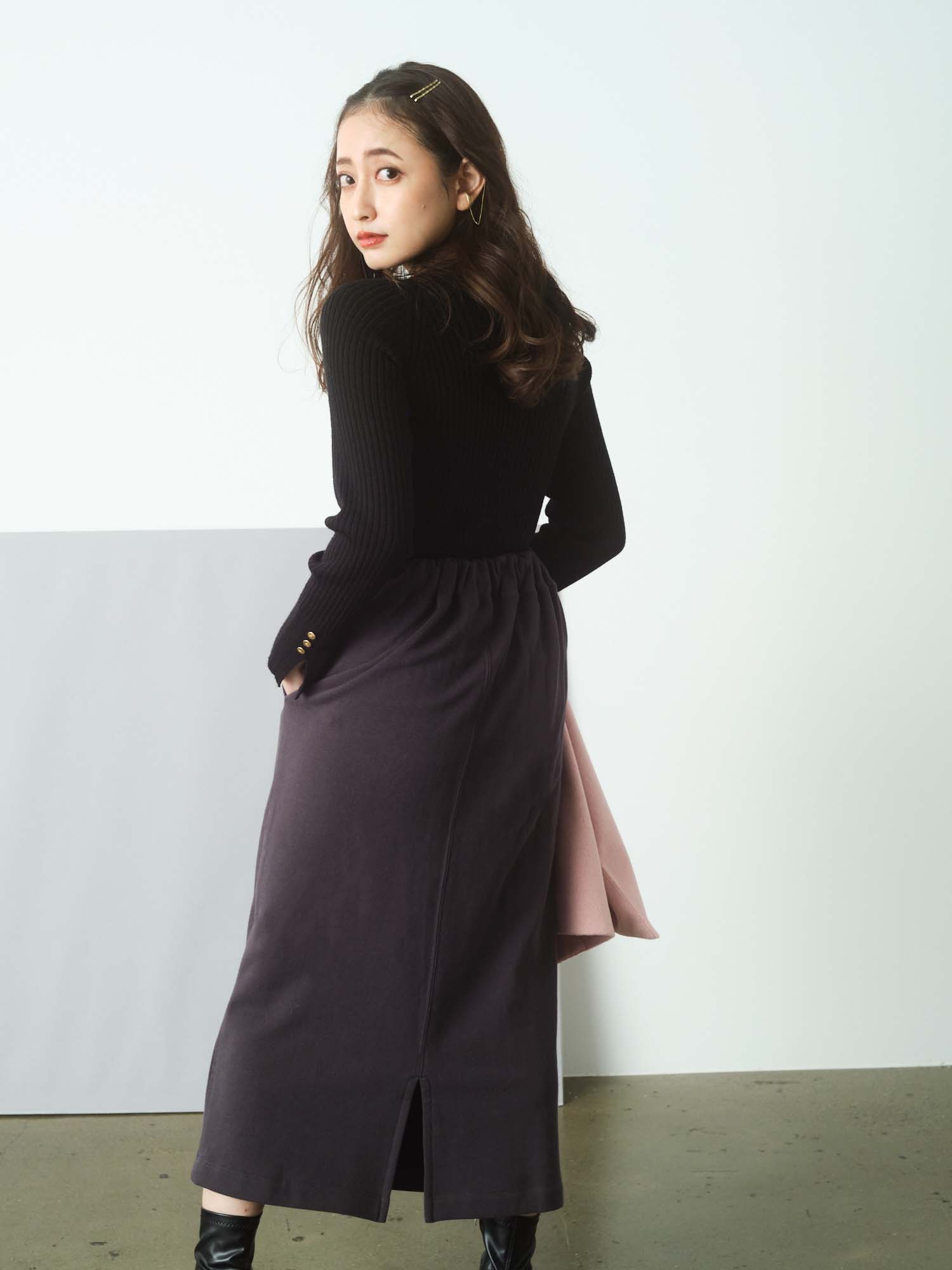 インナードロスト裏毛スカート｜ 小柄・低身長女性向けファッション 