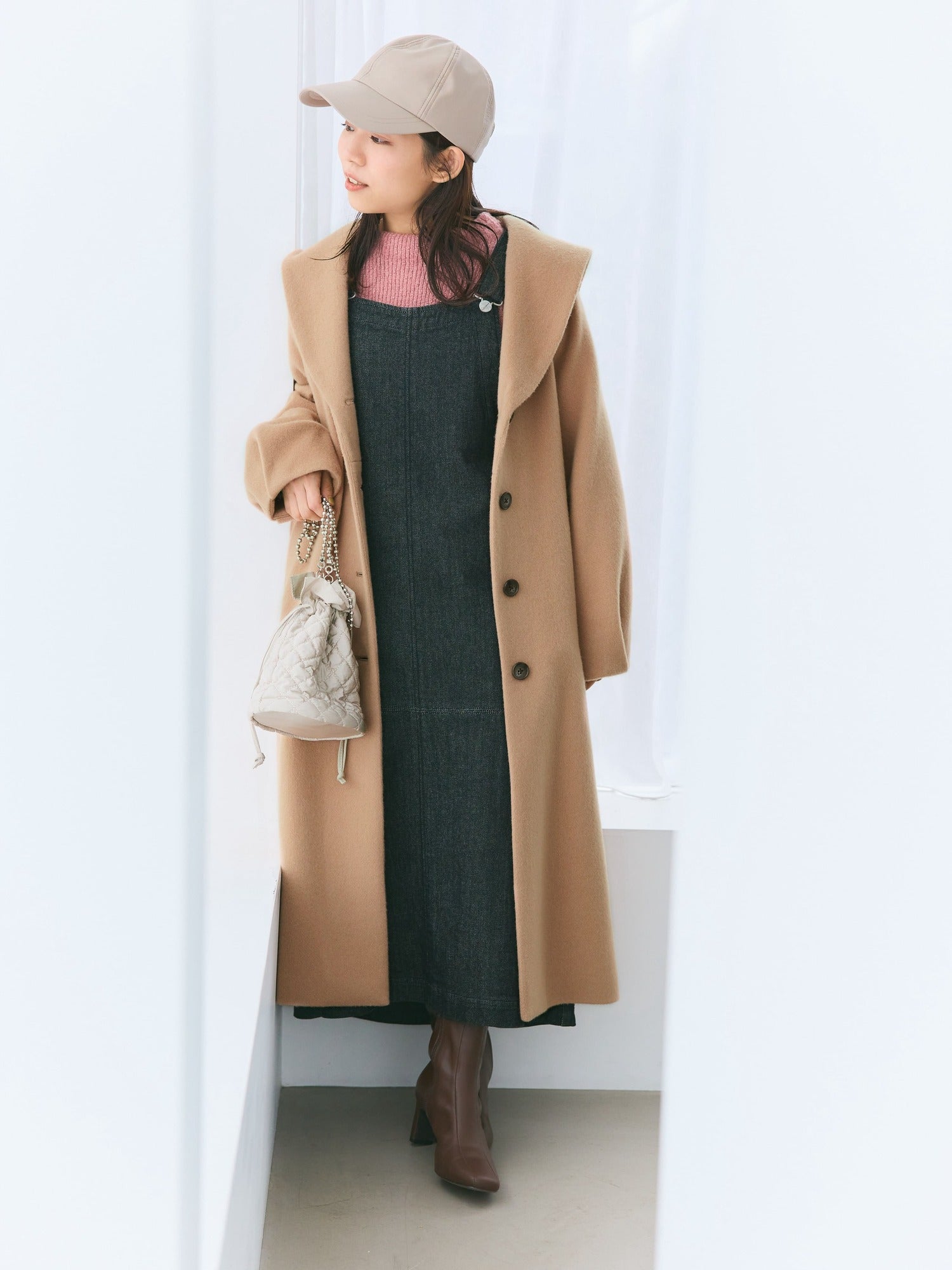 セーラーカラーロングコート | 小柄・低身長女性向けファッション通販