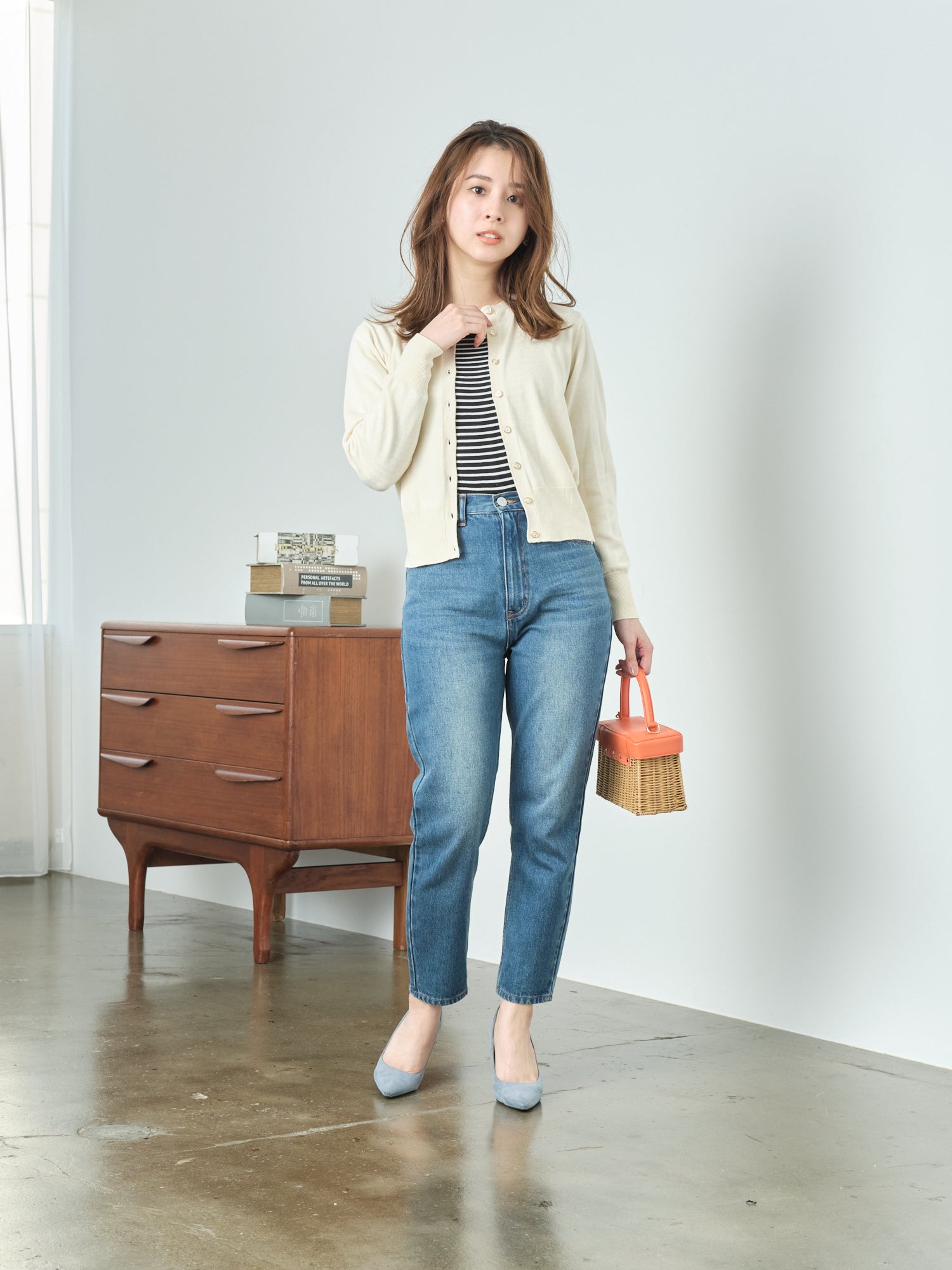 COHINA DENIM ハイウエストテーパード ｜ 小柄・低身長女性向け