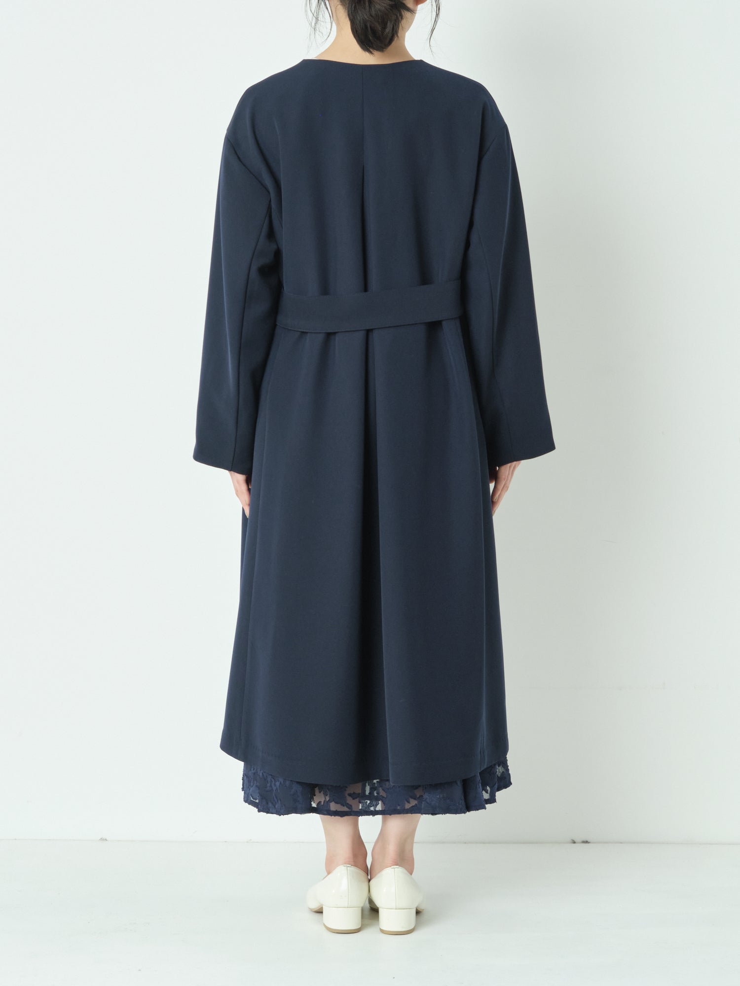キーネックバックタックコート｜ 小柄・低身長女性向けファッション 