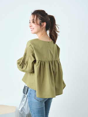 タックバルーンスリーブブラウス　[通常]