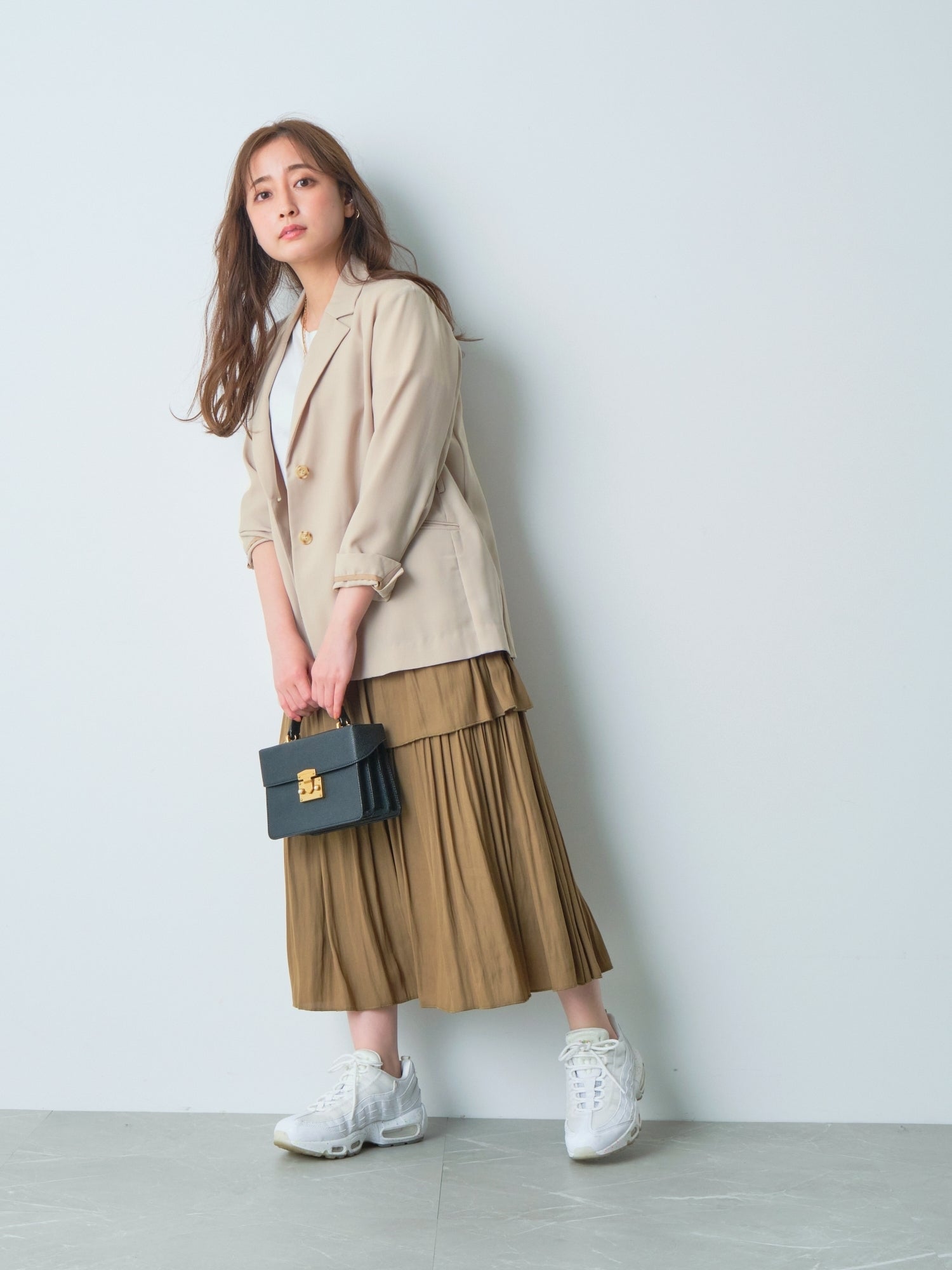 ベルト付きリネンライクジャケット | 小柄・低身長女性向け
