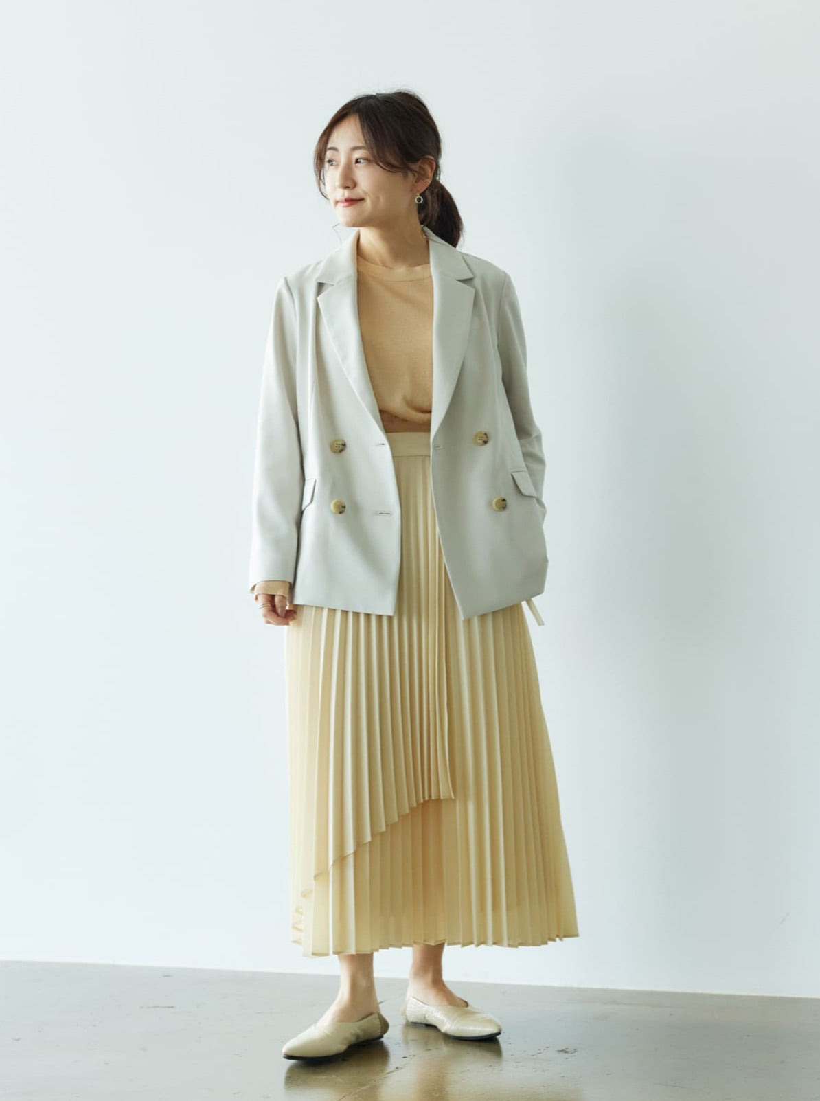 ラップ風プリーツスカート | 小柄・低身長女性向けファッション通販 