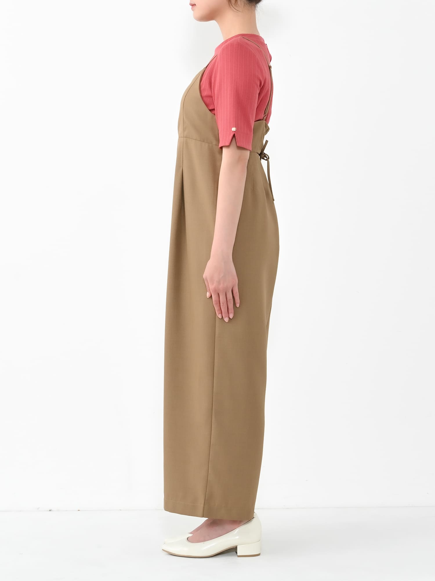 バックドロストリボンサロペット | 小柄・低身長女性向けファッション 