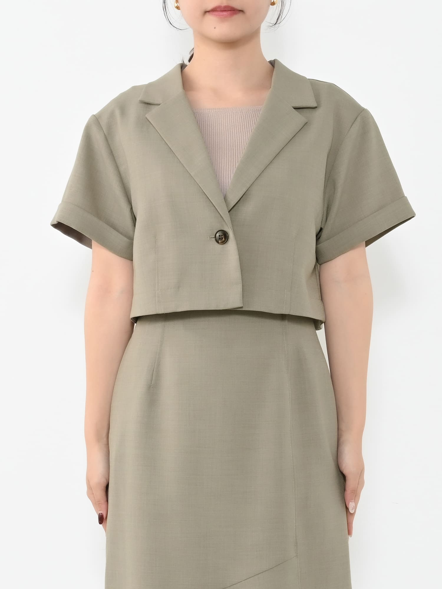 リネンライクショートジャケット | 小柄・低身長女性向けファッション