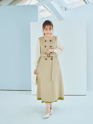 カットジョーゼットパネルフレアスカート-short & regular | 小柄・低