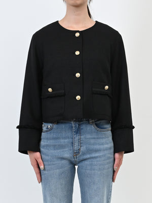 ノーカラーツイードジャケット | 小柄・低身長女性向けファッション 