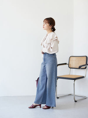 COHINA DENIM フレアワイド-short & regular | 小柄・低身長女性向け