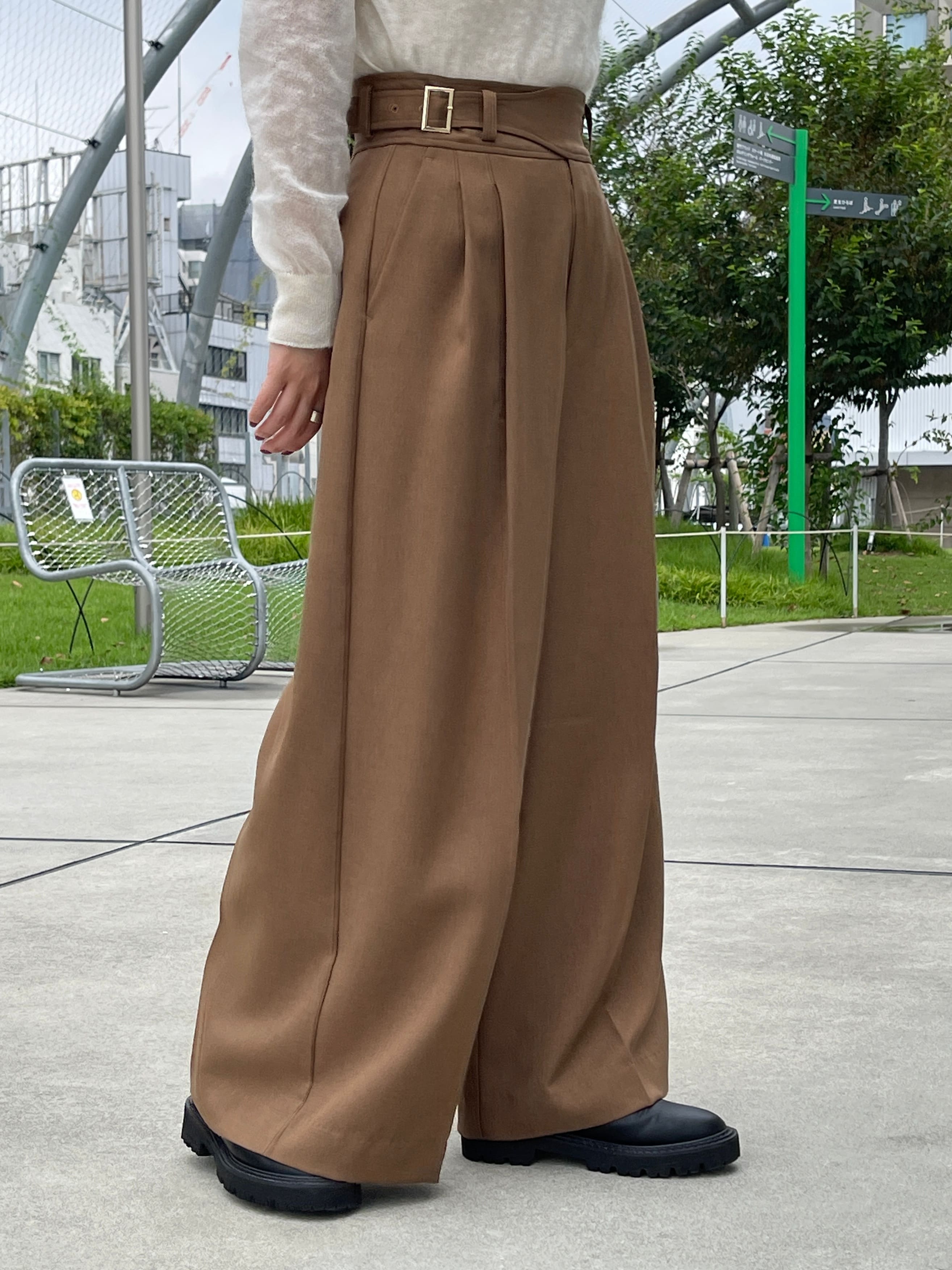 ハイウエストグルカワイドパンツ | 小柄・低身長女性向けファッション 