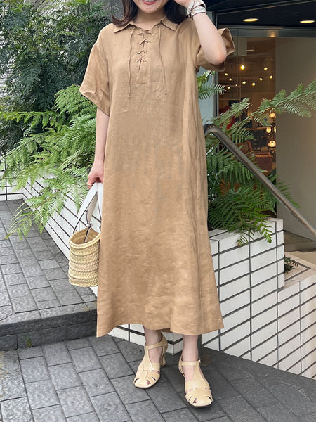 リネンカフタンワンピース | 小柄・低身長女性向けファッション通販