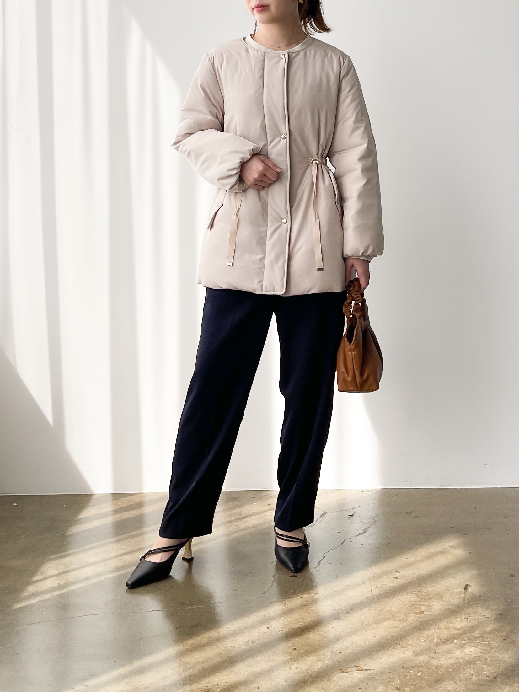 ドロストミドルダウンジャケット | 小柄・低身長女性向けファッション 