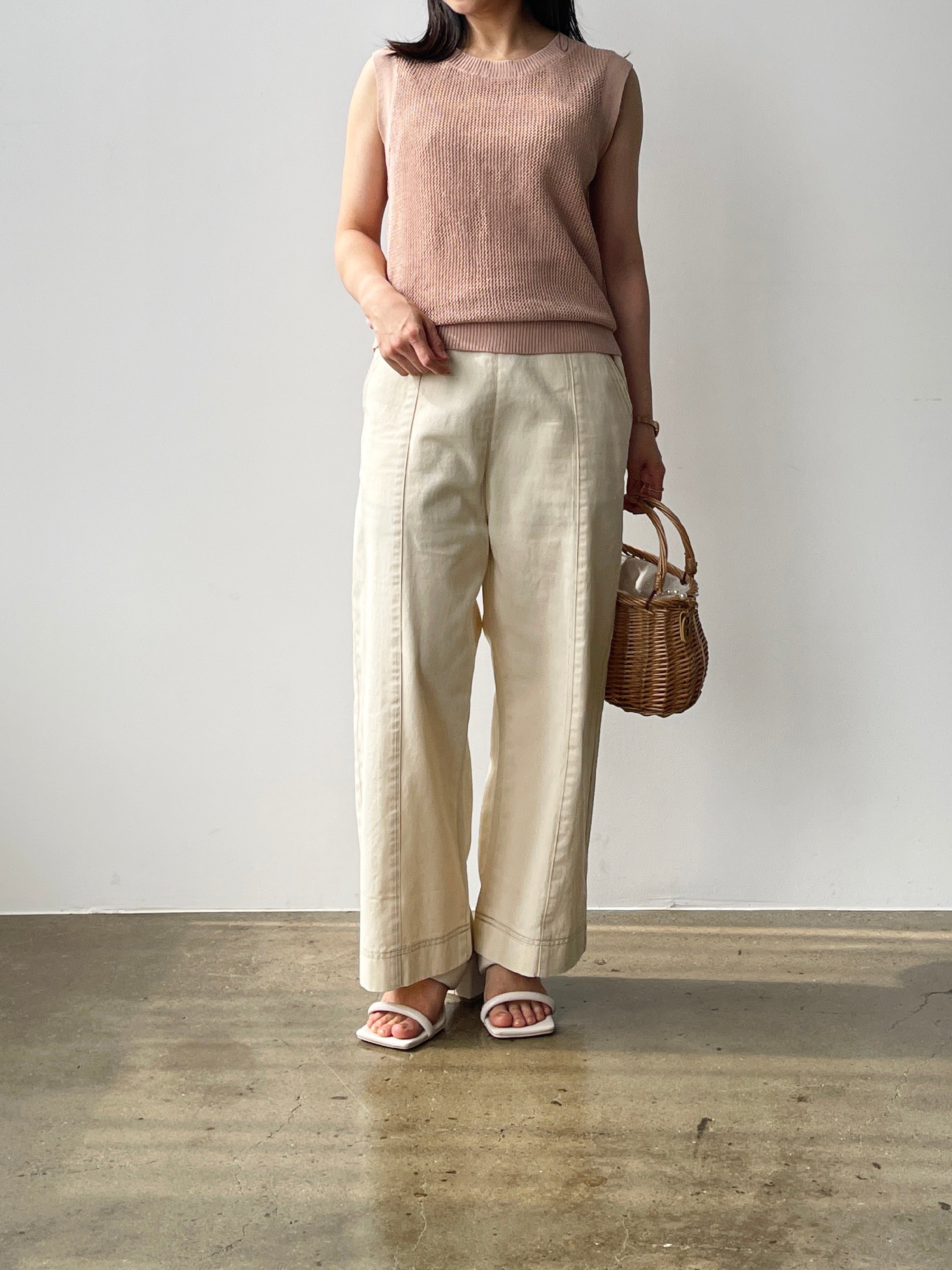 メッシュ編みニットトップス | 小柄・低身長女性向けファッション通販 