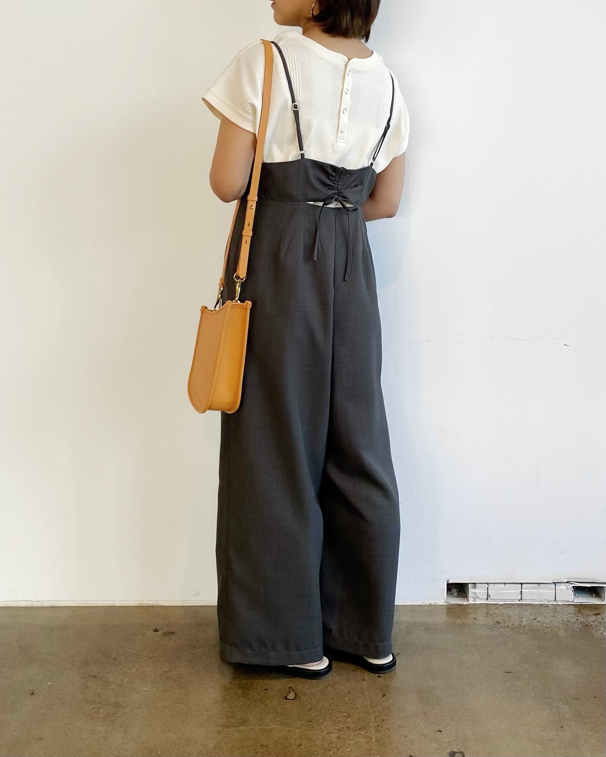 バックドロストリボンサロペット | 小柄・低身長女性向けファッション 