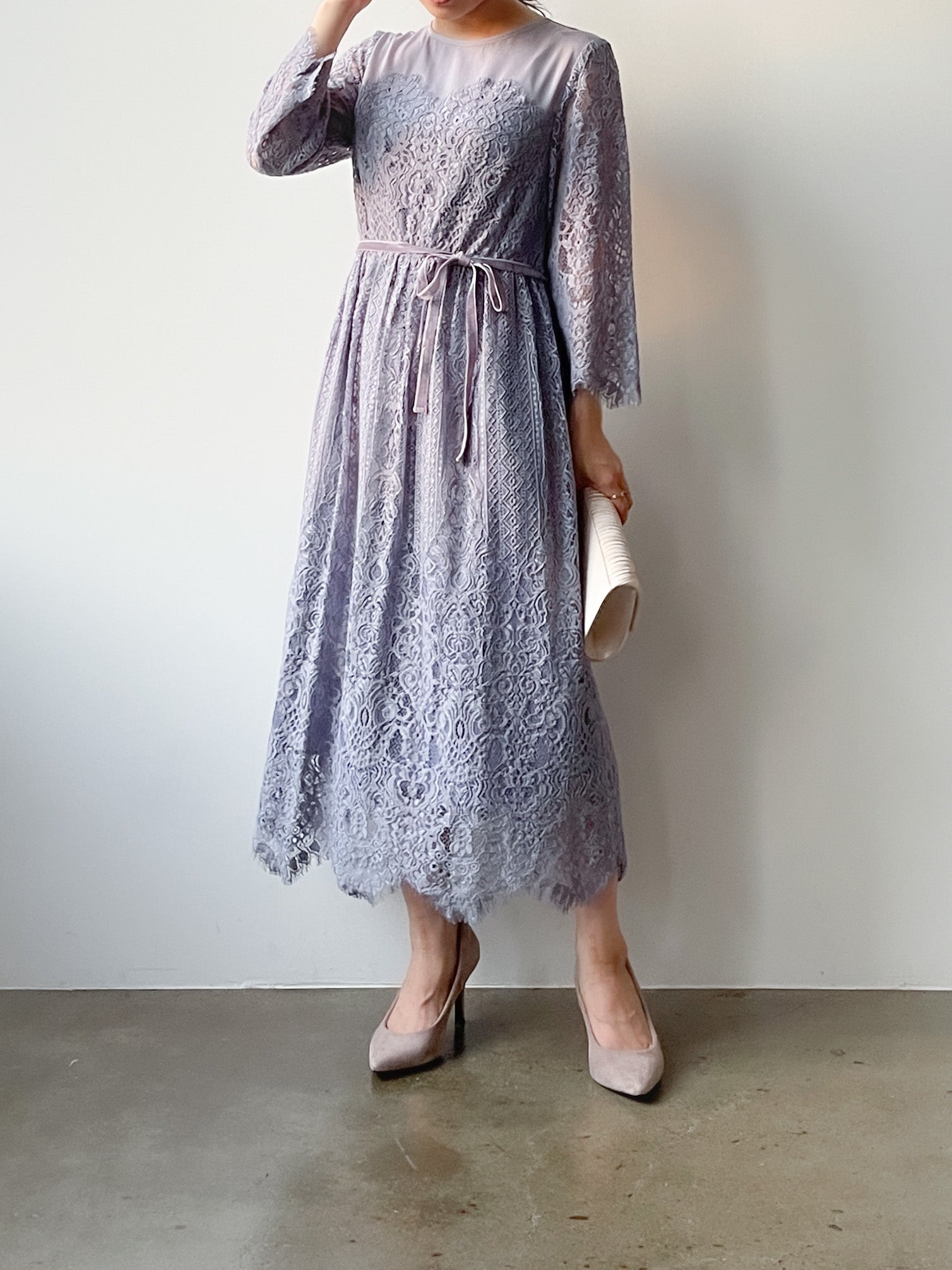 スカラップレースドレス | 小柄・低身長女性向けファッション通販 