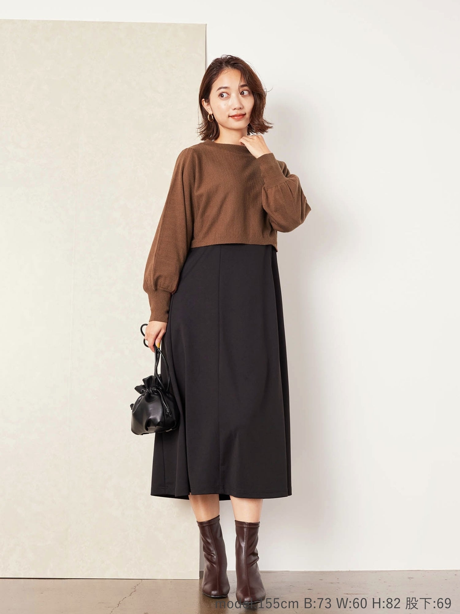 ショートニット付きパネルワンピース | 小柄向け女性ブランド