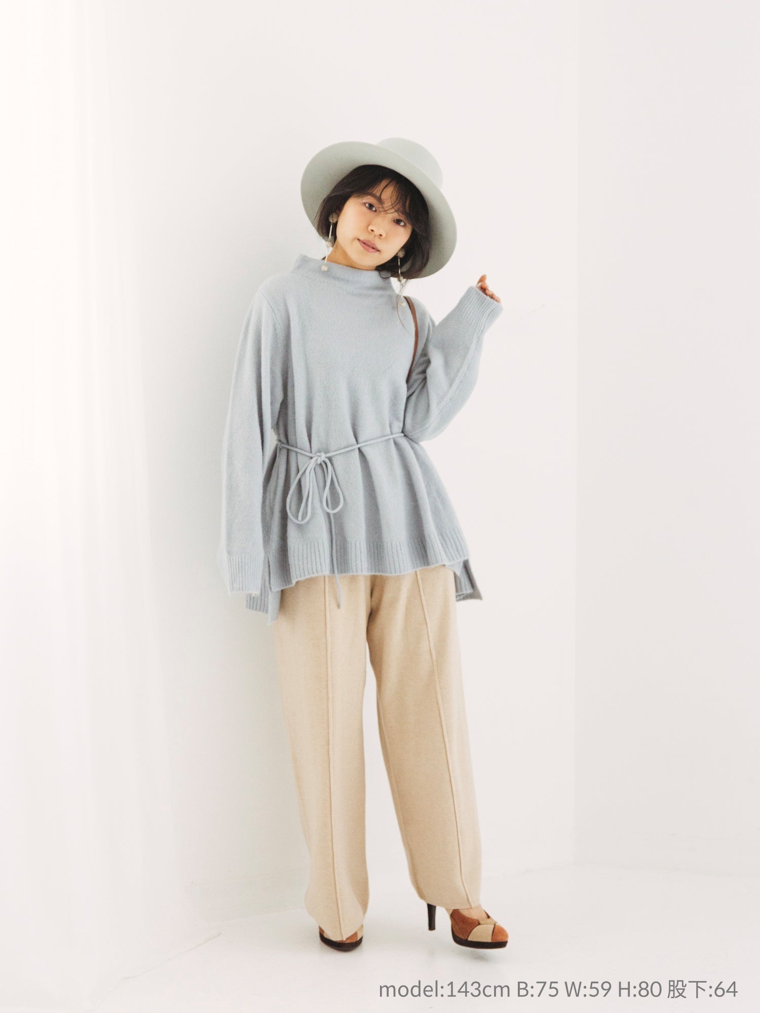 センターラインニットパンツ|小柄向け女性ブランド – COHINA STORE
