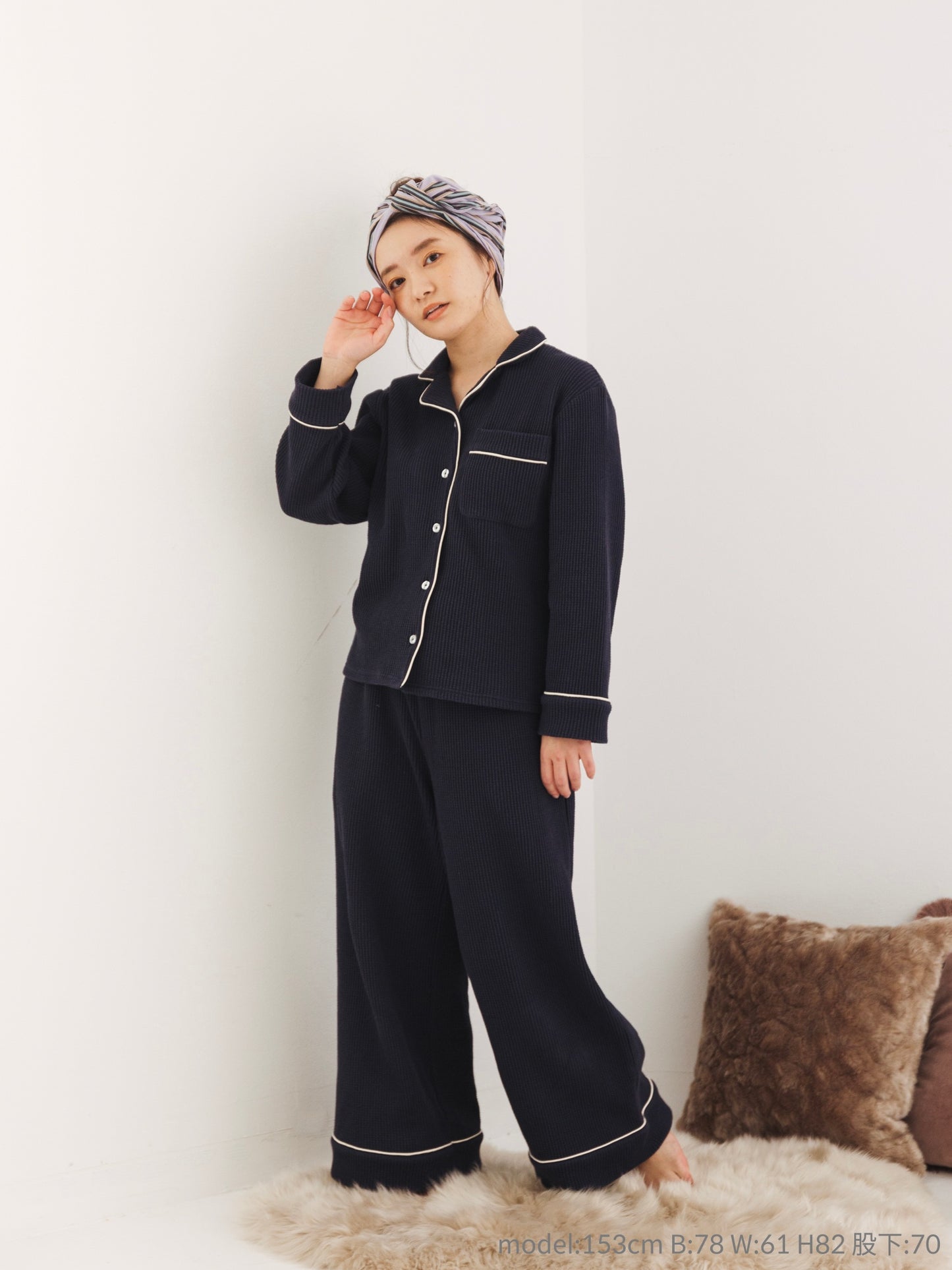 【RoomWear】ワッフルパジャマセットアップ　[通常]