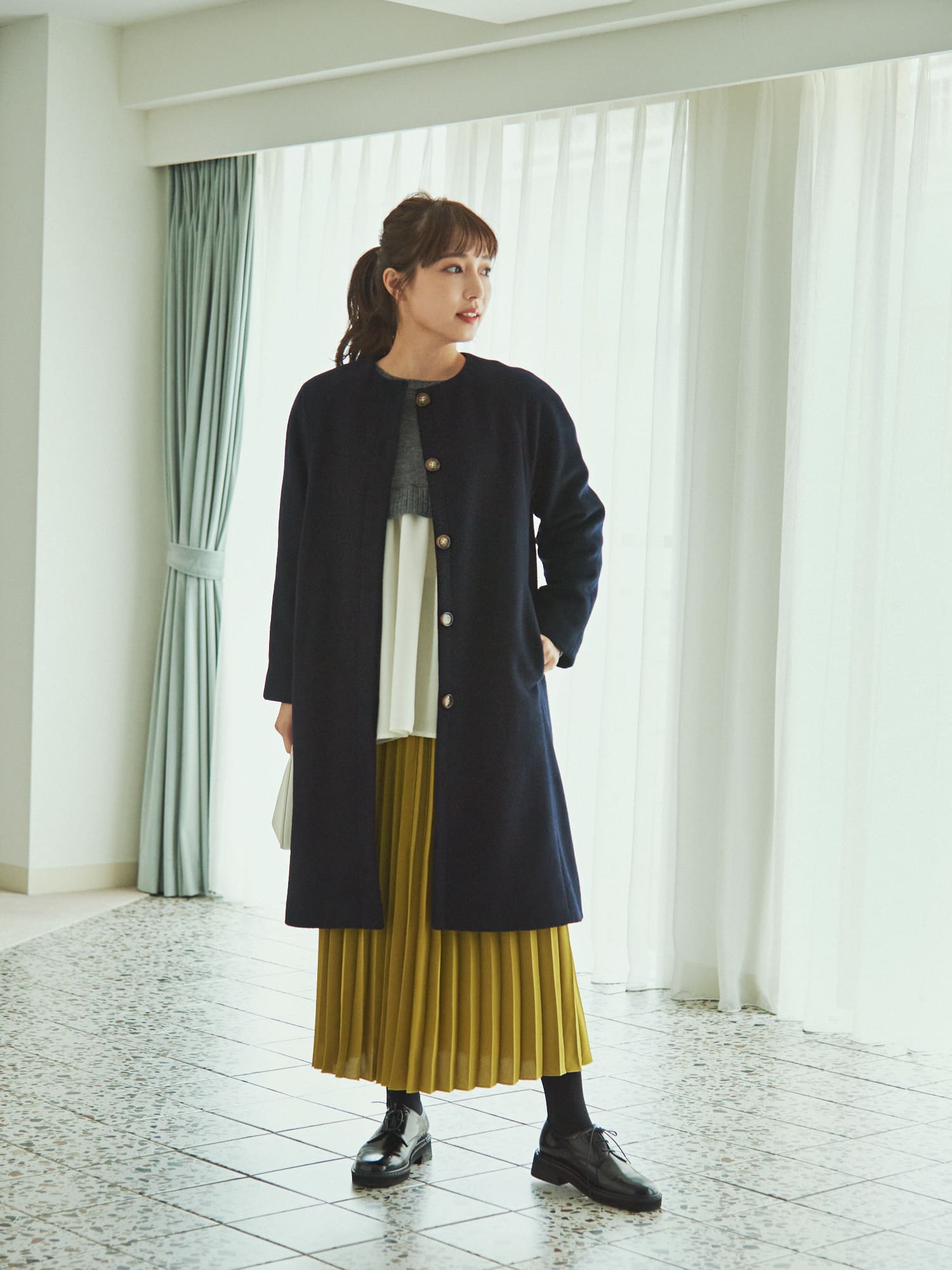 パネルデザインウールコート | 小柄・低身長女性向けファッション通販 