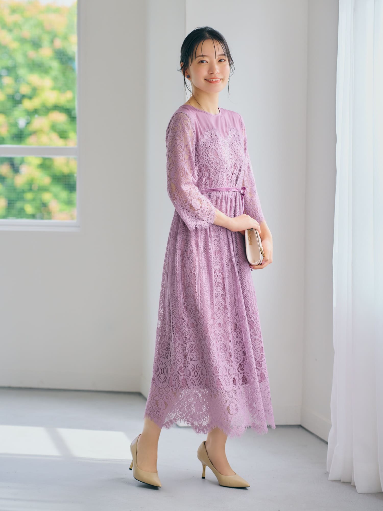 スカラップレースドレス | 小柄・低身長女性向けファッション通販