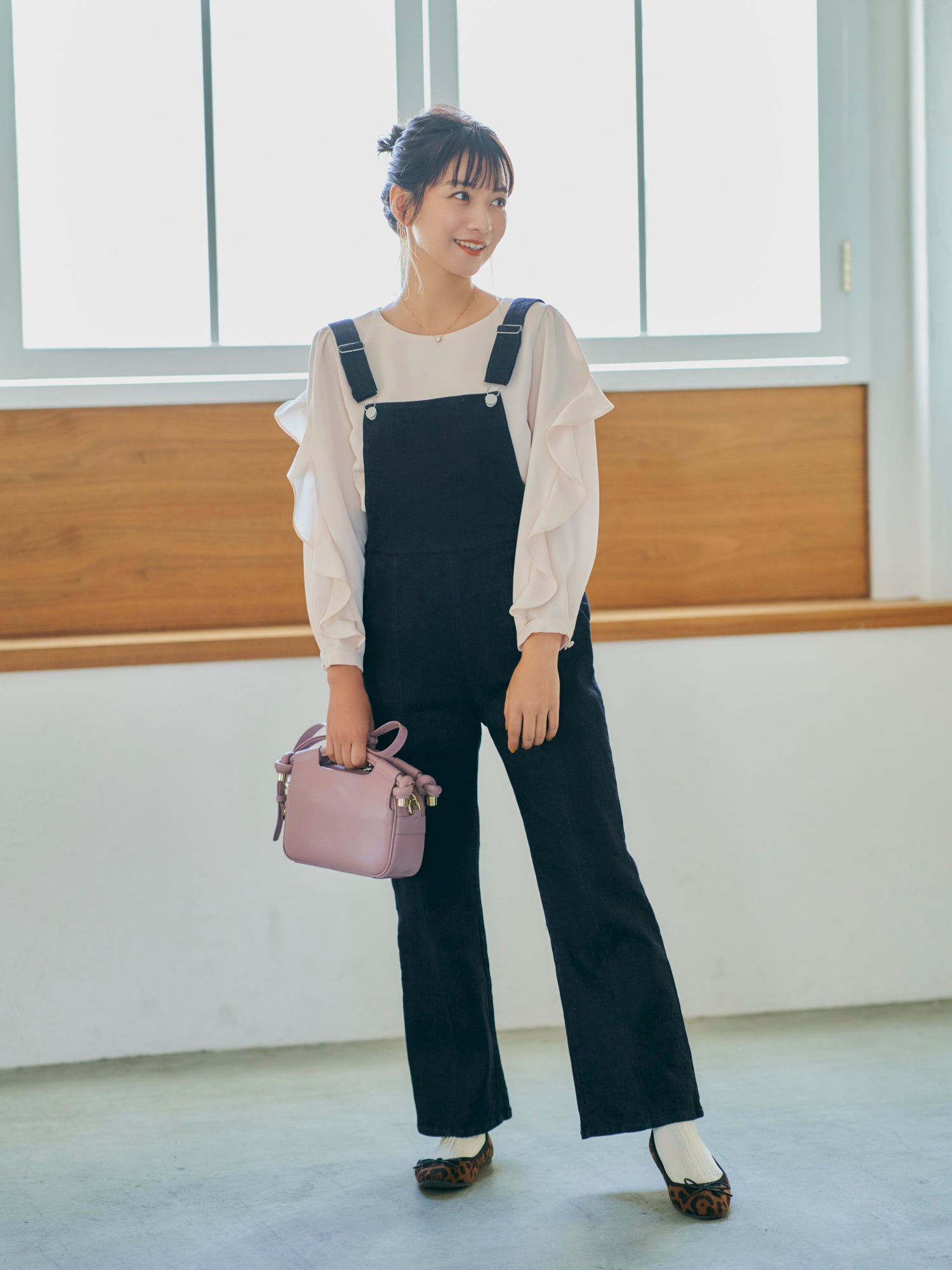 COHINA DENIM フレアサロペットパンツ | 小柄・低身長女性向け COHINA DENIM フレアサロペットパンツ | 小柄・低身長女性向け