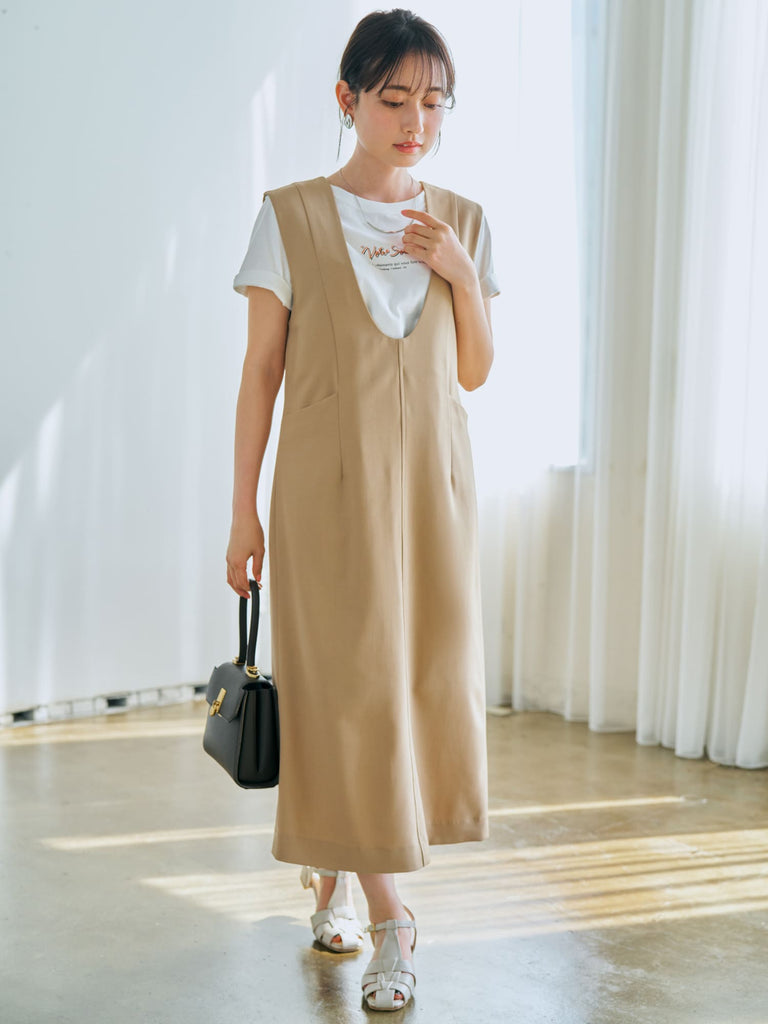 【Eimee Law】デザインベルトボンディングジャンパースカート